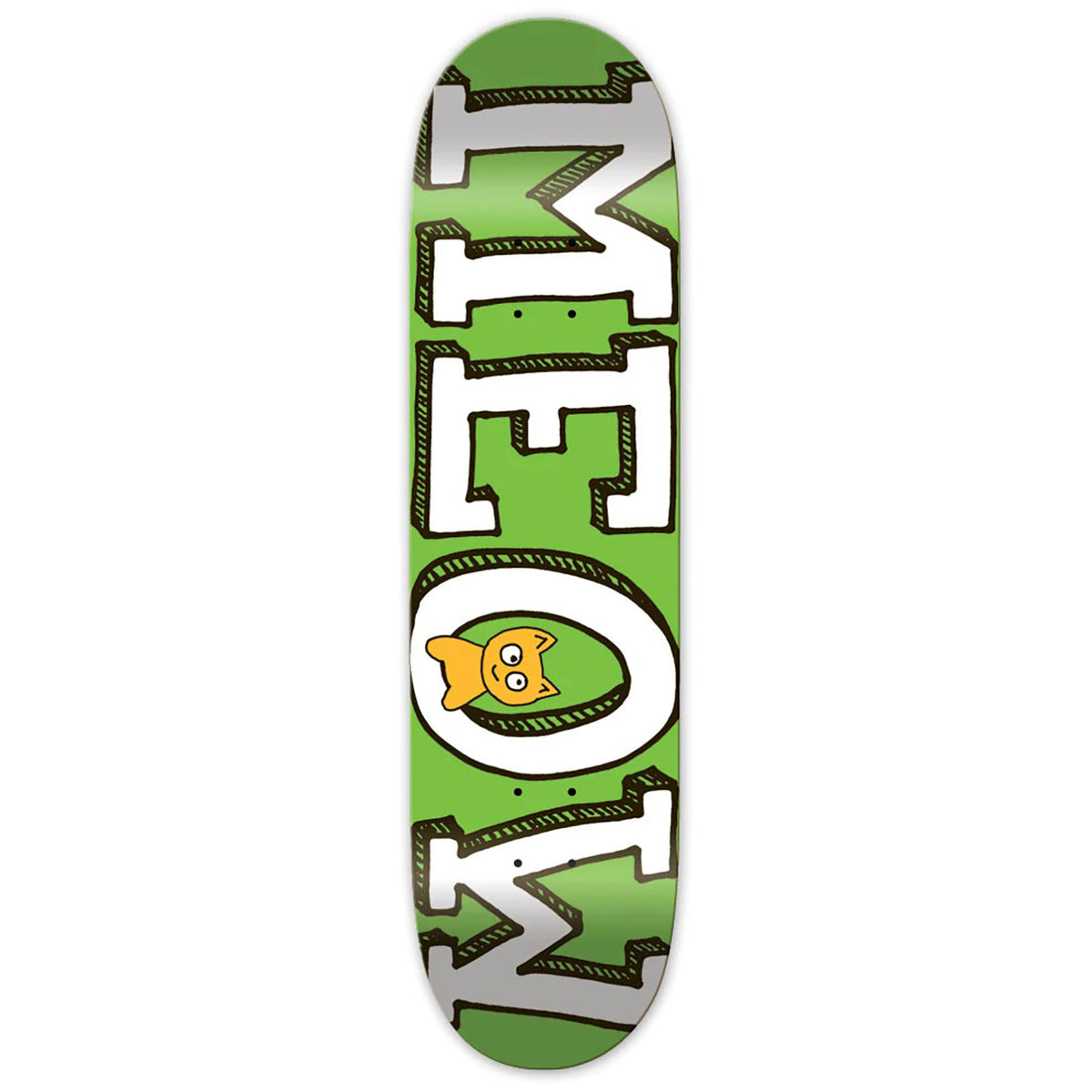 Meow Logo Green 7.75 Skateboard Deck