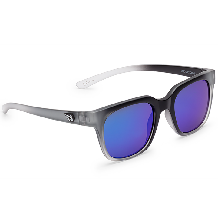 Volcom Morph Sunglasses Matte Translucent Clear Fade/Gray Blue Mirror