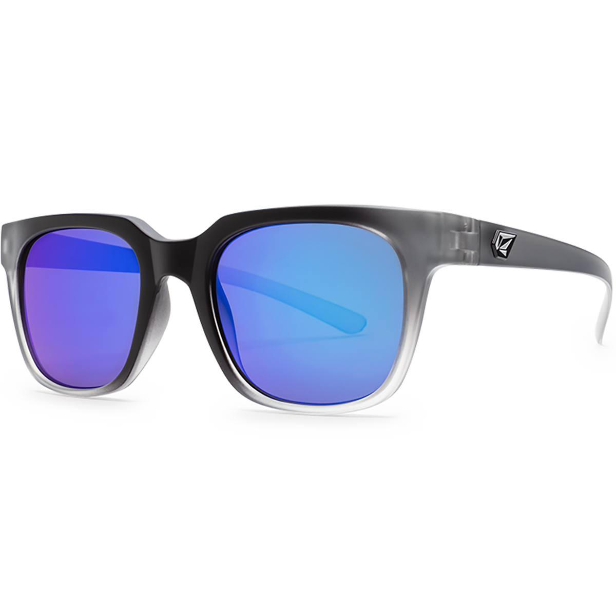 Volcom Morph Sunglasses Matte Translucent Clear Fade/Gray Blue Mirror