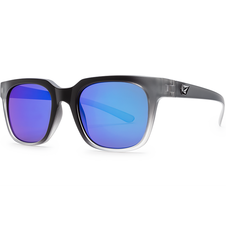 Volcom Morph Sunglasses Matte Translucent Clear Fade/Gray Blue Mirror