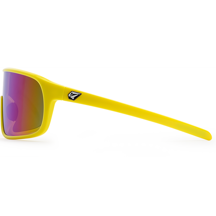 Volcom Macho Sunglasses Gloss Yellow-Aqua/Rainbow Mirror