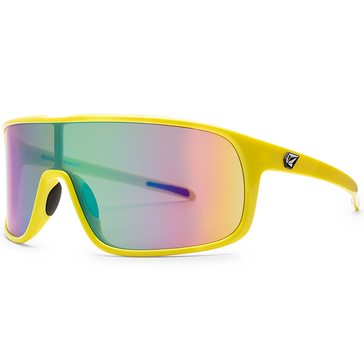 Volcom Macho Sunglasses Gloss Yellow-Aqua/Rainbow Mirror