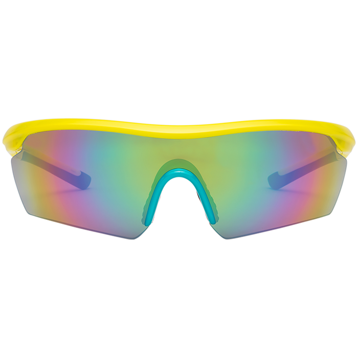 Volcom Download Sunglasses Gloss Yellow-Aqua/Rainbow Mirror