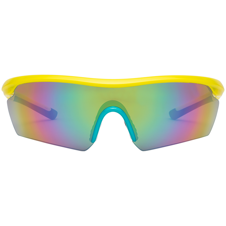 Volcom Download Sunglasses Gloss Yellow-Aqua/Rainbow Mirror