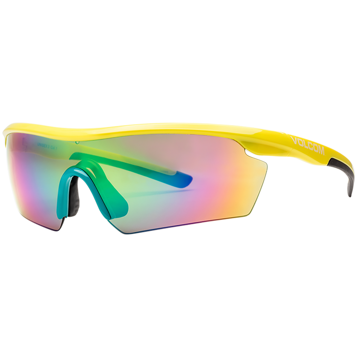 Volcom Download Sunglasses Gloss Yellow-Aqua/Rainbow Mirror
