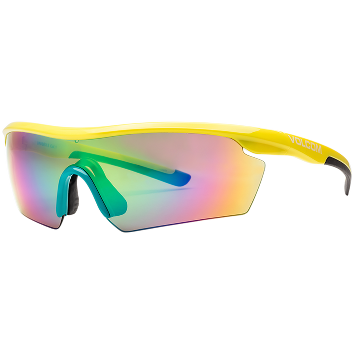 Volcom Download Sunglasses Gloss Yellow-Aqua/Rainbow Mirror