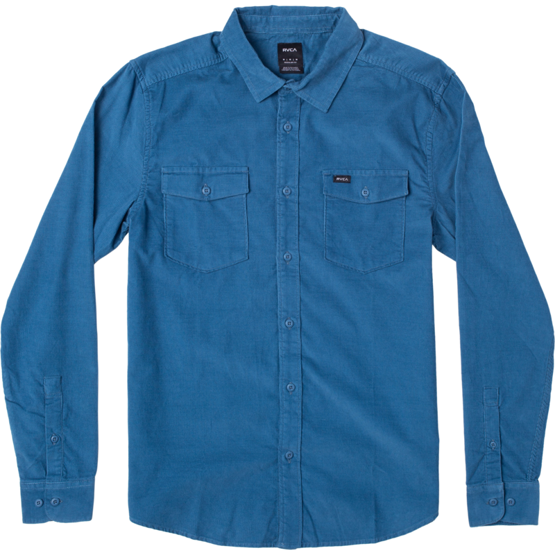 RVCA Freeman Cord Long-Sleeve Shirt - Men's Deep Ocean