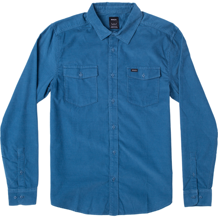 RVCA Freeman Cord Long-Sleeve Shirt - Men's Deep Ocean