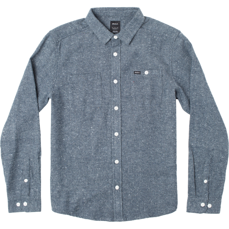 RVCA Harvest Neps Long-Sleeve Flannel - Men's Moody Blues