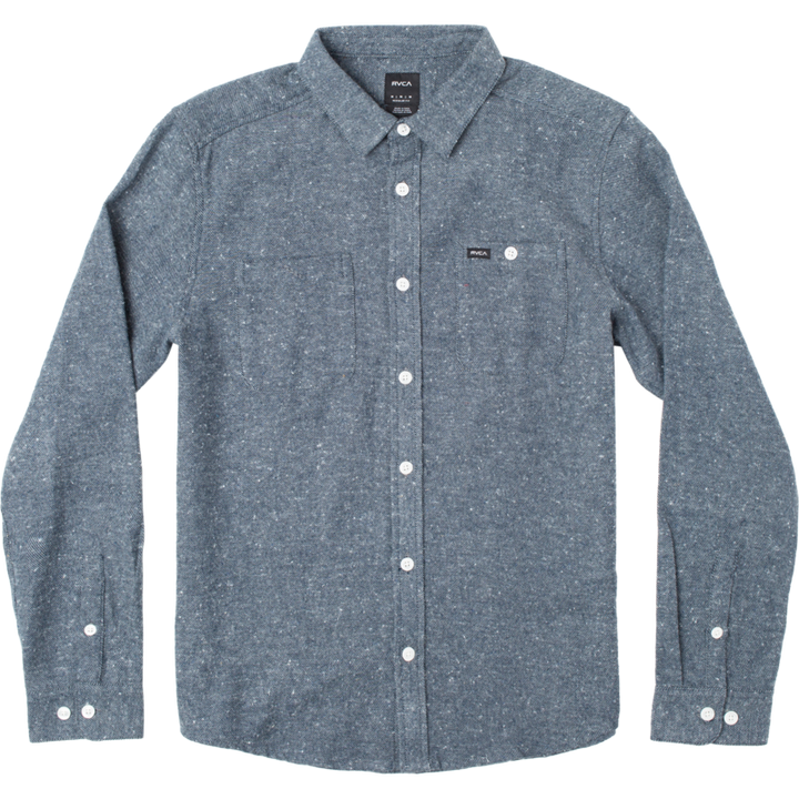 RVCA Harvest Neps Long-Sleeve Flannel - Men's Moody Blues