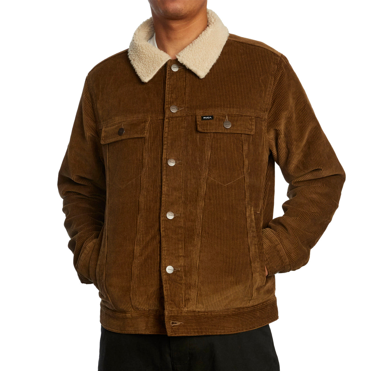 RVCA Waylon Trucker Jacket - Men's Bombay Brown