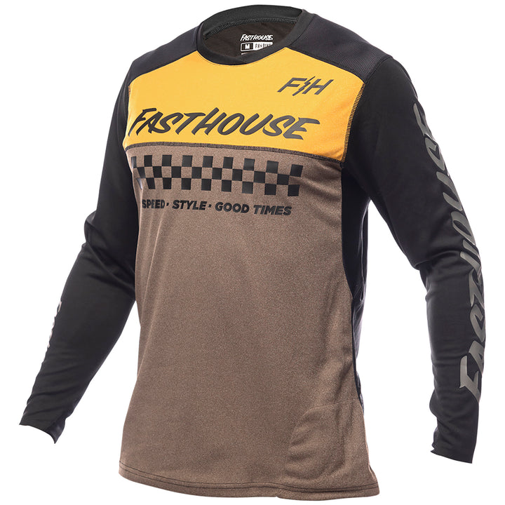 Fasthouse Alloy Mesa Long-Sleeve Jersey Heather Gold/Brown