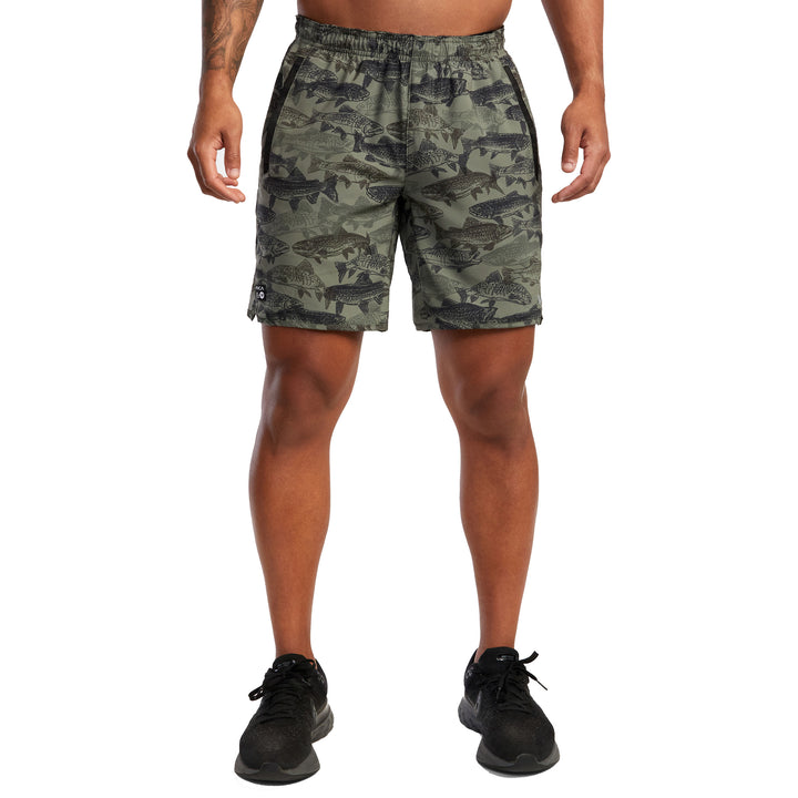 RVCA Ben Horton Yogger Stretch Shorts - Men's Horton Fish Camo Beetle