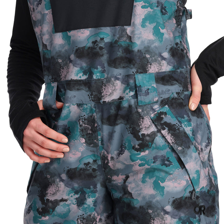 Outdoor Research Snowcrew Bib - Women's Nimbus Watercolor/Black