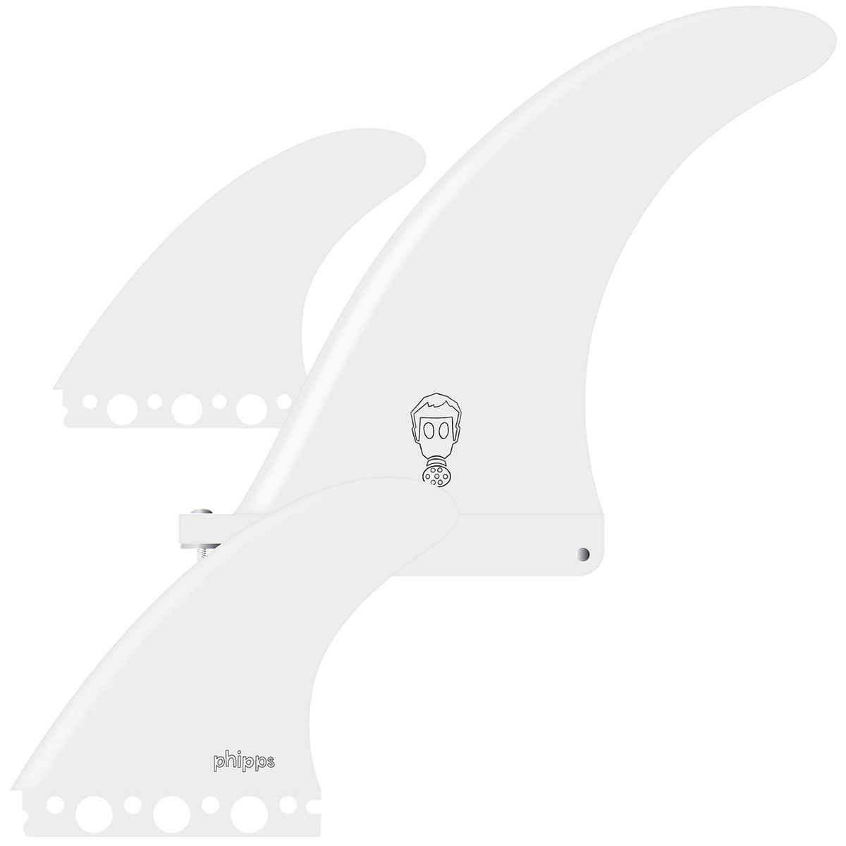 Quiksilver Tech 2+1 Mark Phipps Surfboard Fins White
