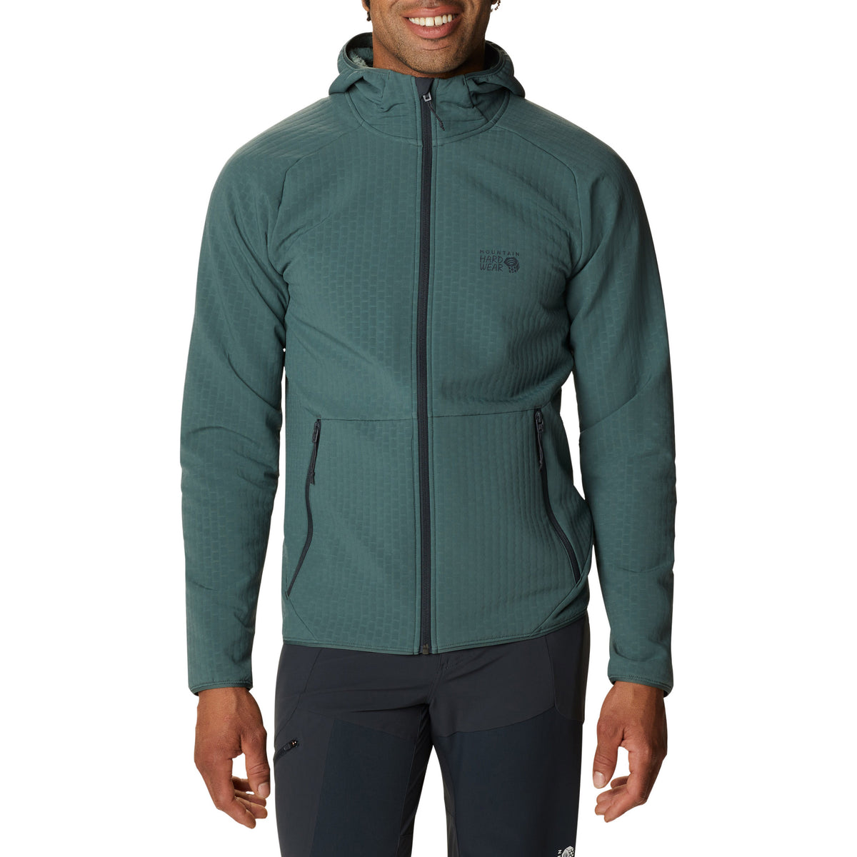 Mountain Hardwear Keele Grid Hoodie - Men's Black Spruce