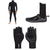 Quiksilver 4/3 Everyday Sessions Chest Zip Hooded Wetsuit + 3mm Everyday Sessions Round Toe Wetsuit Boots + 3mm Marathon Sessions 5 Finger Wetsuit Gloves