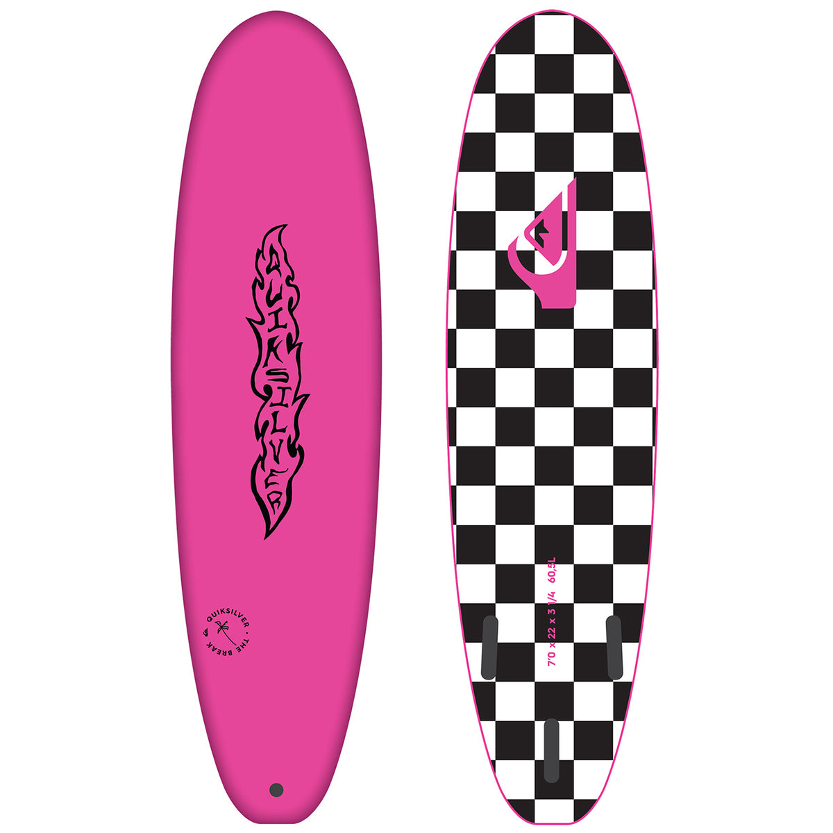 Quiksilver Tech Soft Break 7' Surfboard Pink