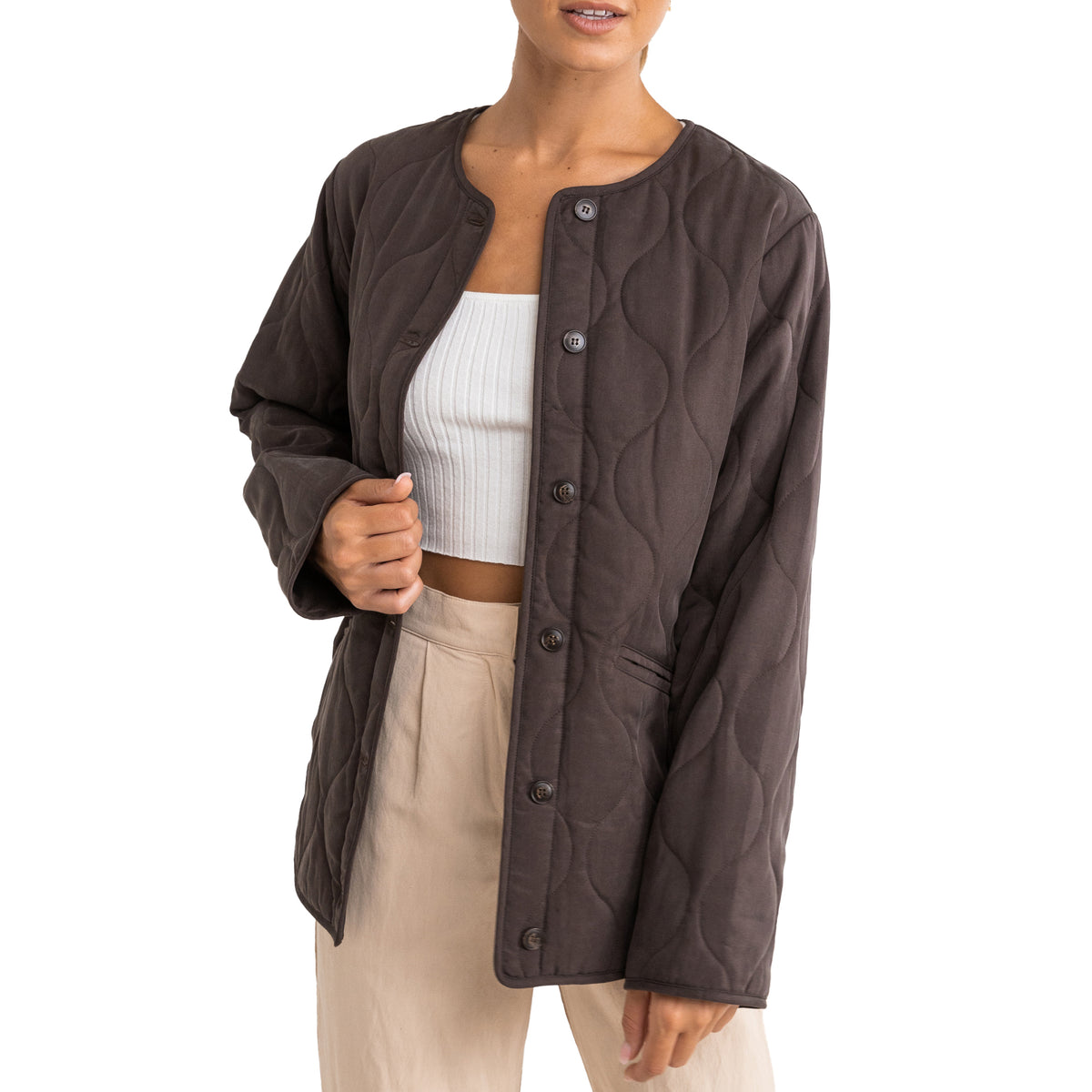 Rhythm Escapade Quilted Jacket - Women's Dark Oak