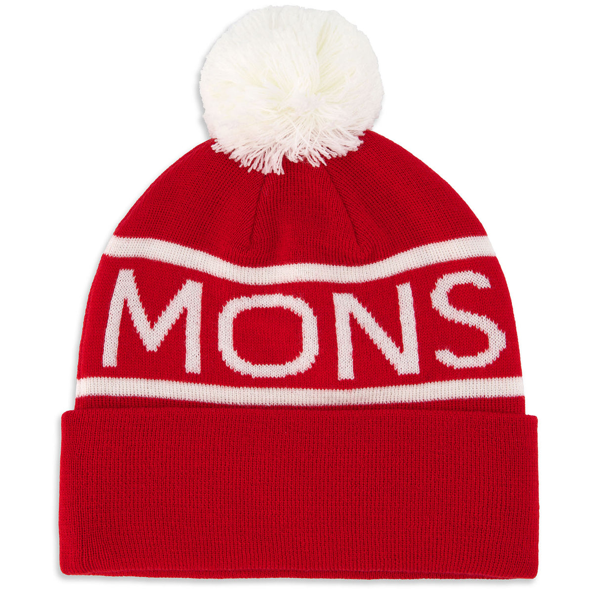 MONS ROYALE Pom Pom Beanie Retro Red
