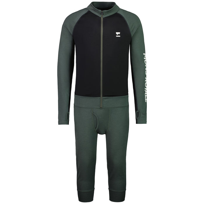 MONS ROYALE Supermons 3/4 One-Piece - Men's Rosin/Black