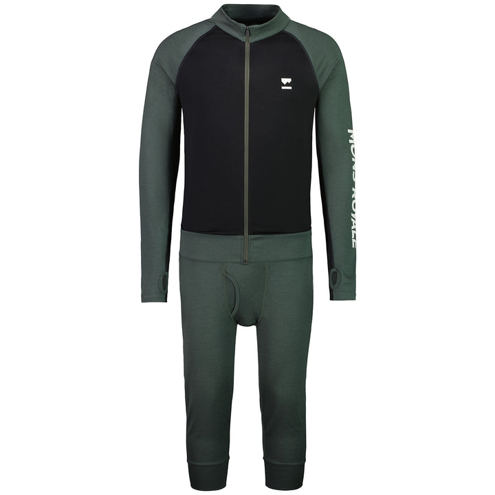 MONS ROYALE Supermons 3/4 One-Piece - Men's Rosin/Black