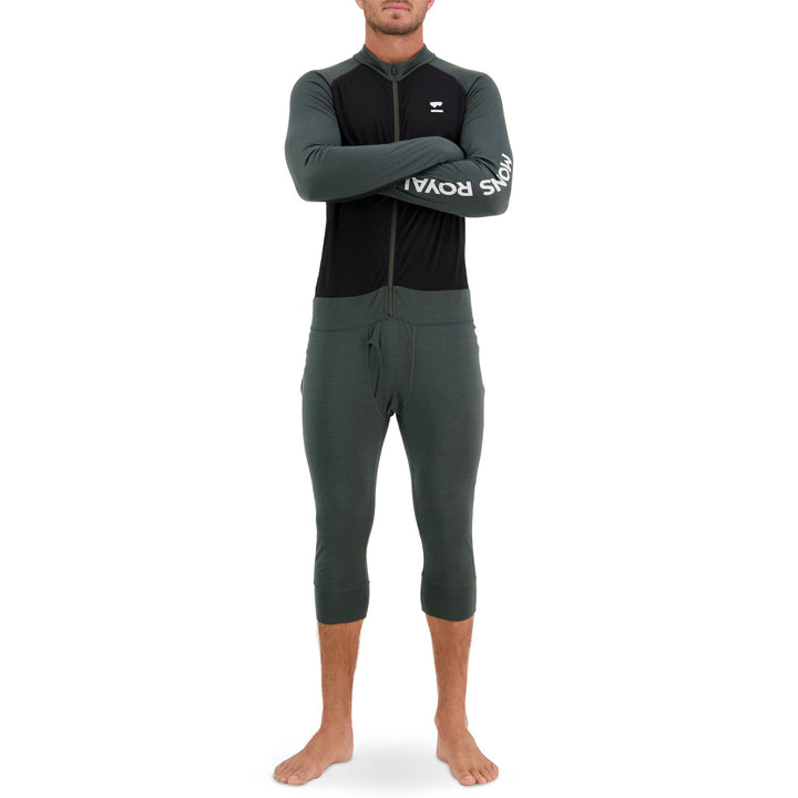 MONS ROYALE Supermons 3/4 One-Piece - Men's Rosin/Black