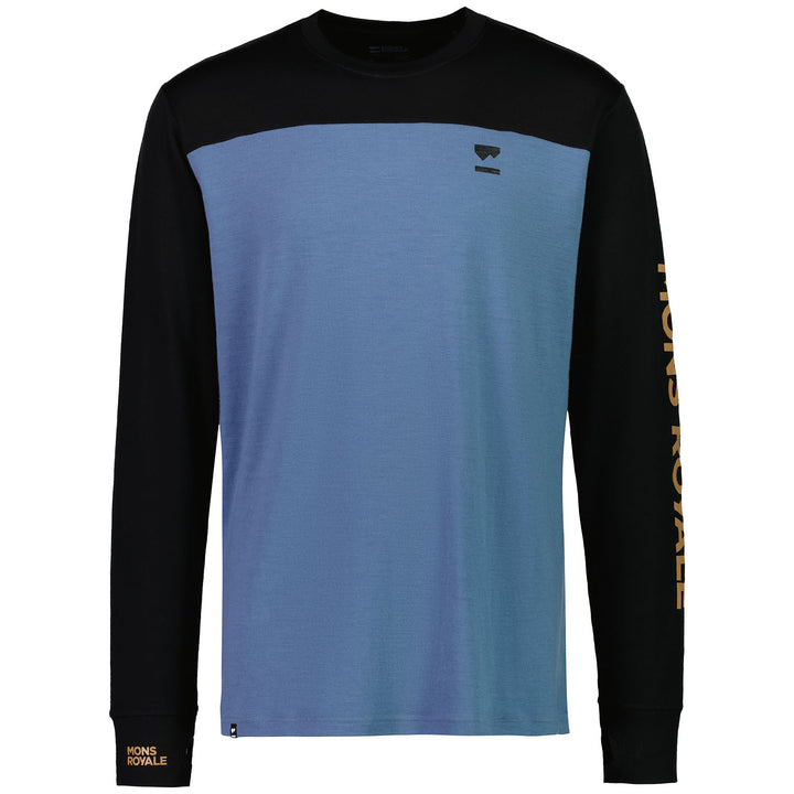 MONS ROYALE Yotei Long-Sleeve Top - Men's Black/Blue Slate