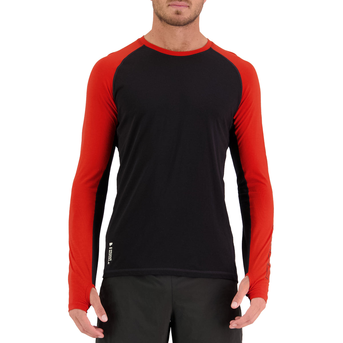 MONS ROYALE Temple Long-Sleeve Top - Men's Retro Red/Black