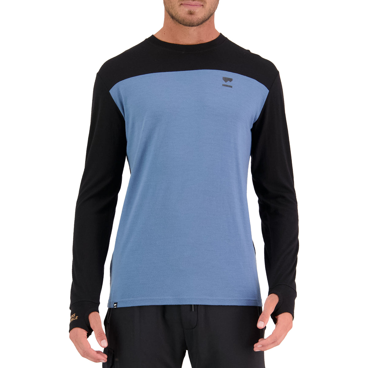 MONS ROYALE Yotei Long-Sleeve Top - Men's Black/Blue Slate