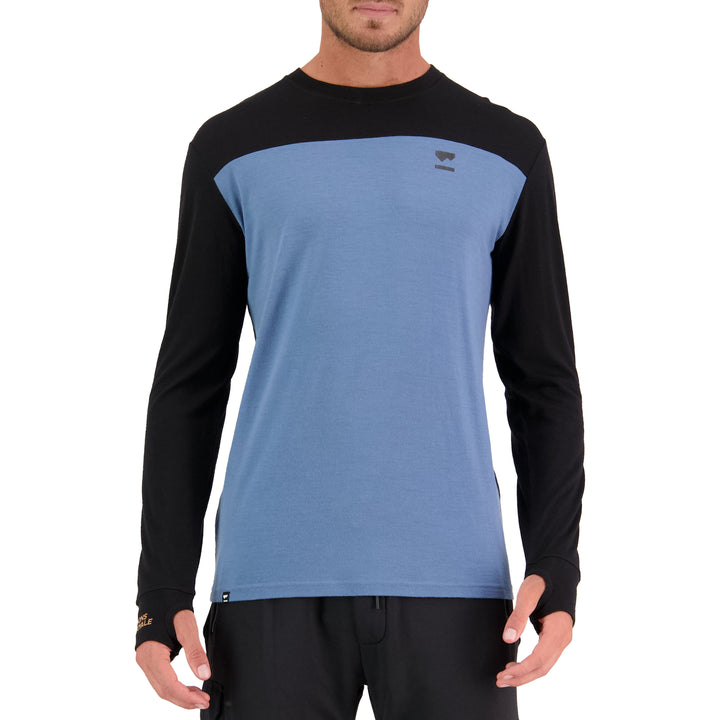 MONS ROYALE Yotei Long-Sleeve Top - Men's Black/Blue Slate