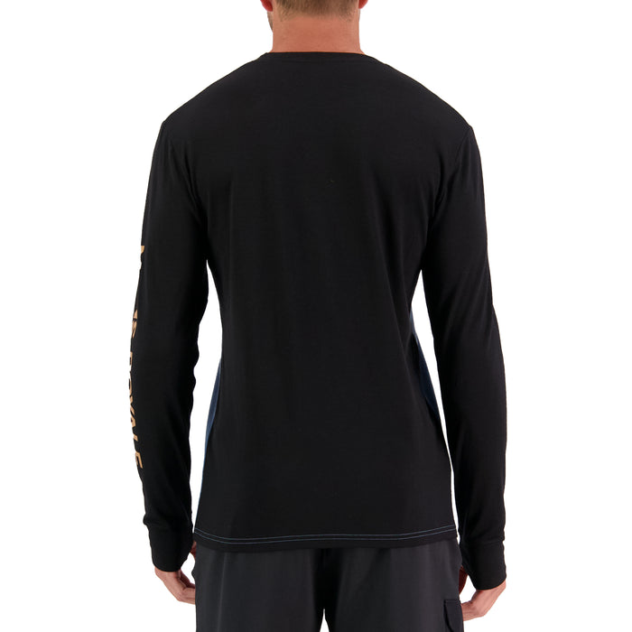 MONS ROYALE Yotei Long-Sleeve Top - Men's Black/Blue Slate