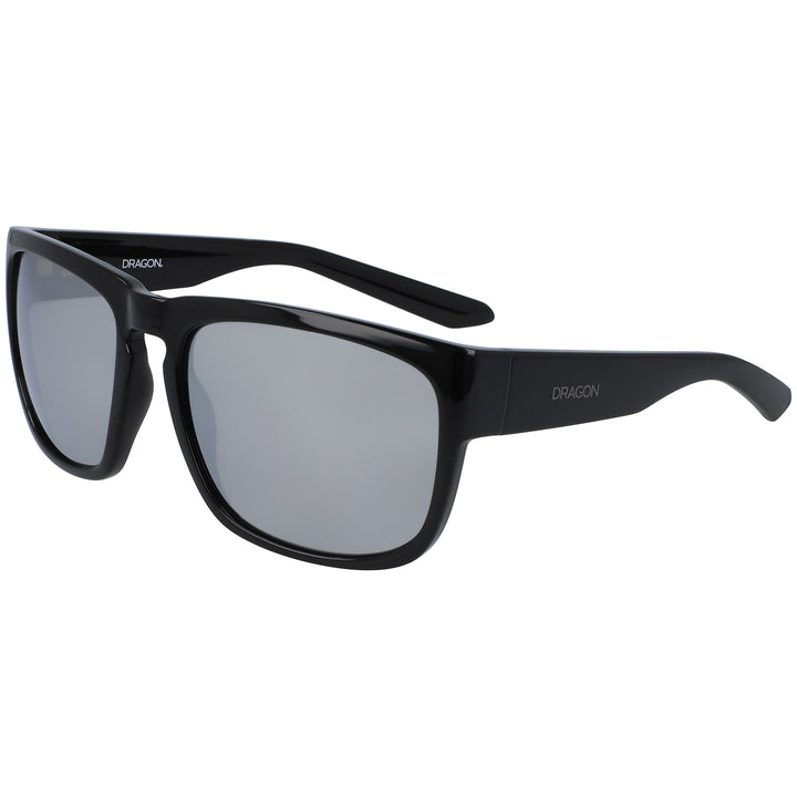 Dragon Rune XL Sunglasses Shiny Black/Silver Ion