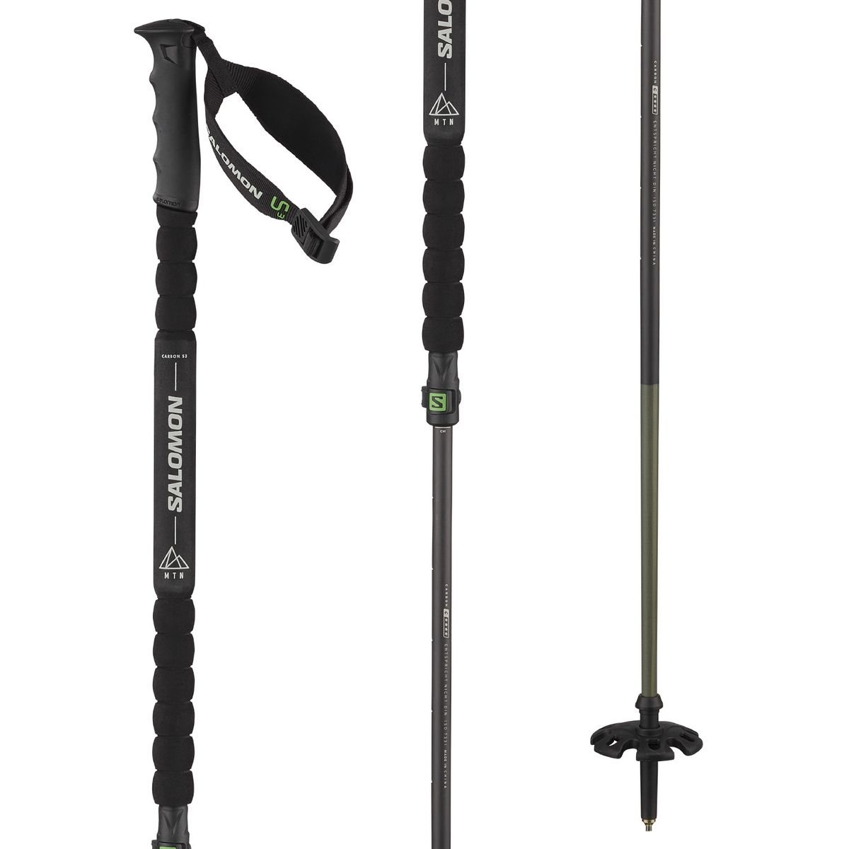 Salomon MTN Carbon S3 Ski Poles 2024 Black/Yellow