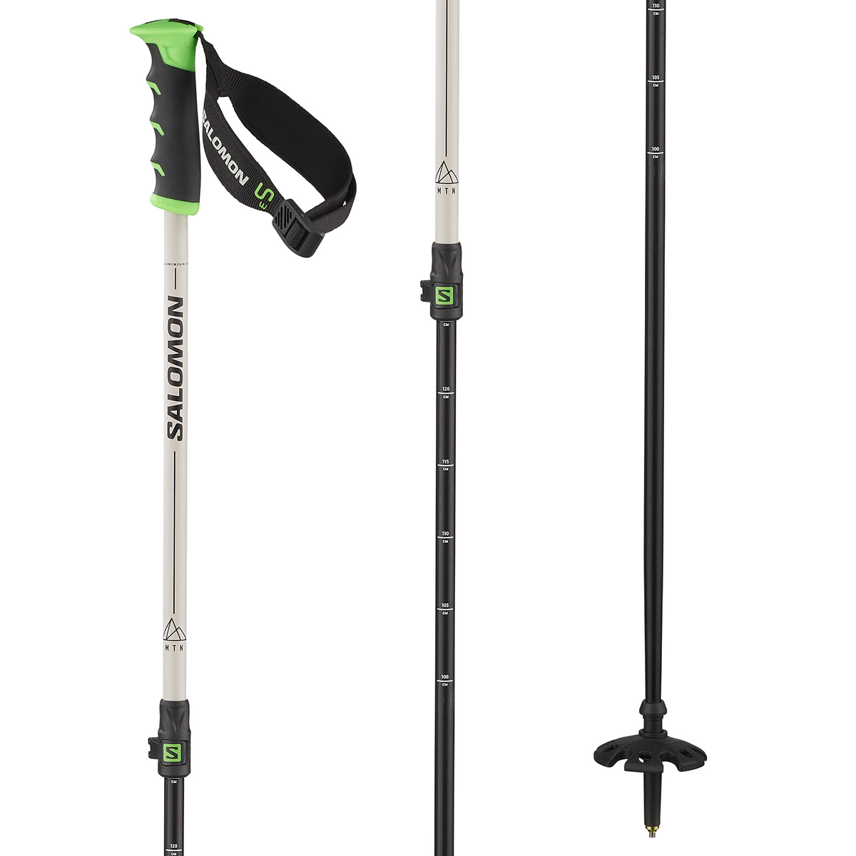 Salomon MTN Alu S3 Ski Poles 2024 Rainy Day/Green