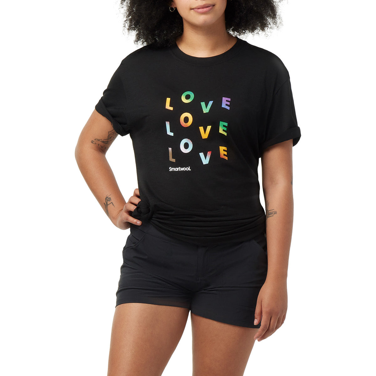 Smartwool Merino Sport 150 Pride Graphic T-Shirt - Unisex Black-Multi