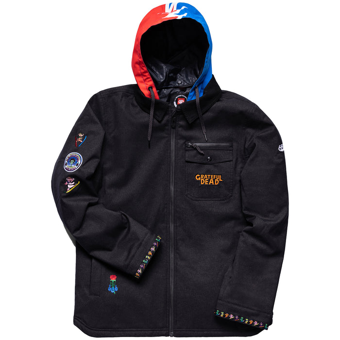 686 Dead Jacket - Men's Grateful Dead Black Flannel