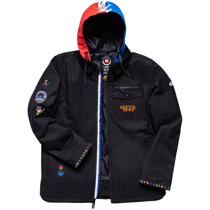 686 Dead Jacket - Men's Grateful Dead Black Flannel