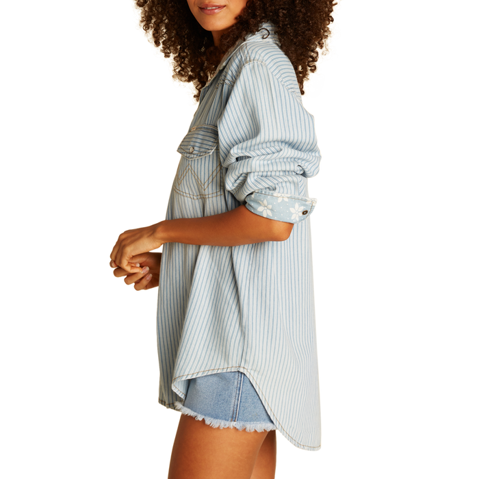 Billabong Headed West 2 Long-Sleeve Demin Shirt - Women's Rodeo Blue