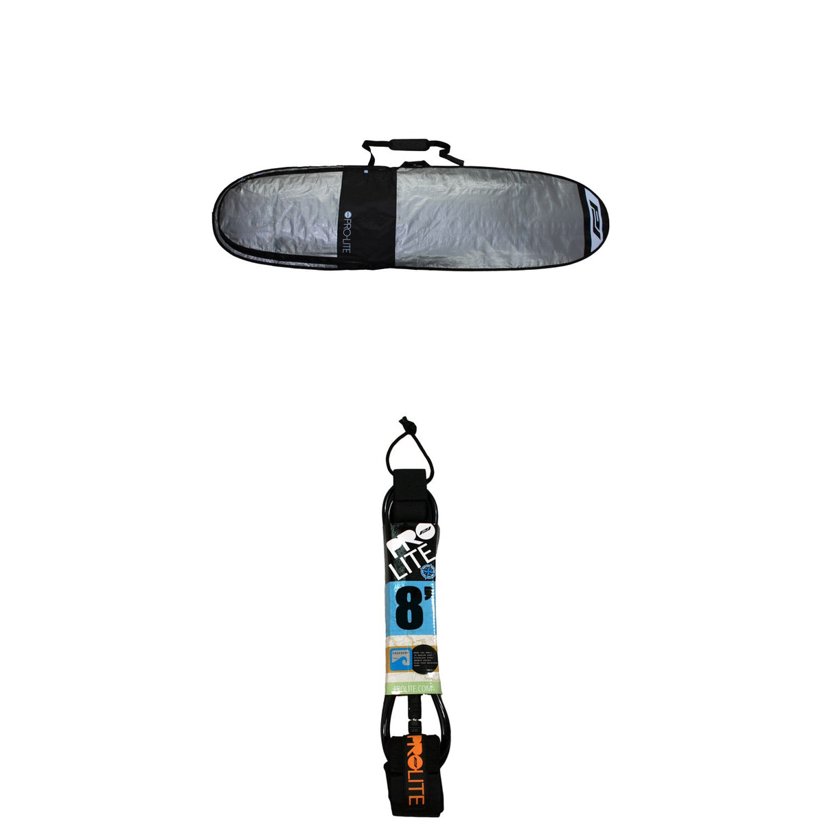 Pro-Lite Resession Longboard 8'0" Day Bag + 8' Freesurf Double Swivel Surfboard Leash