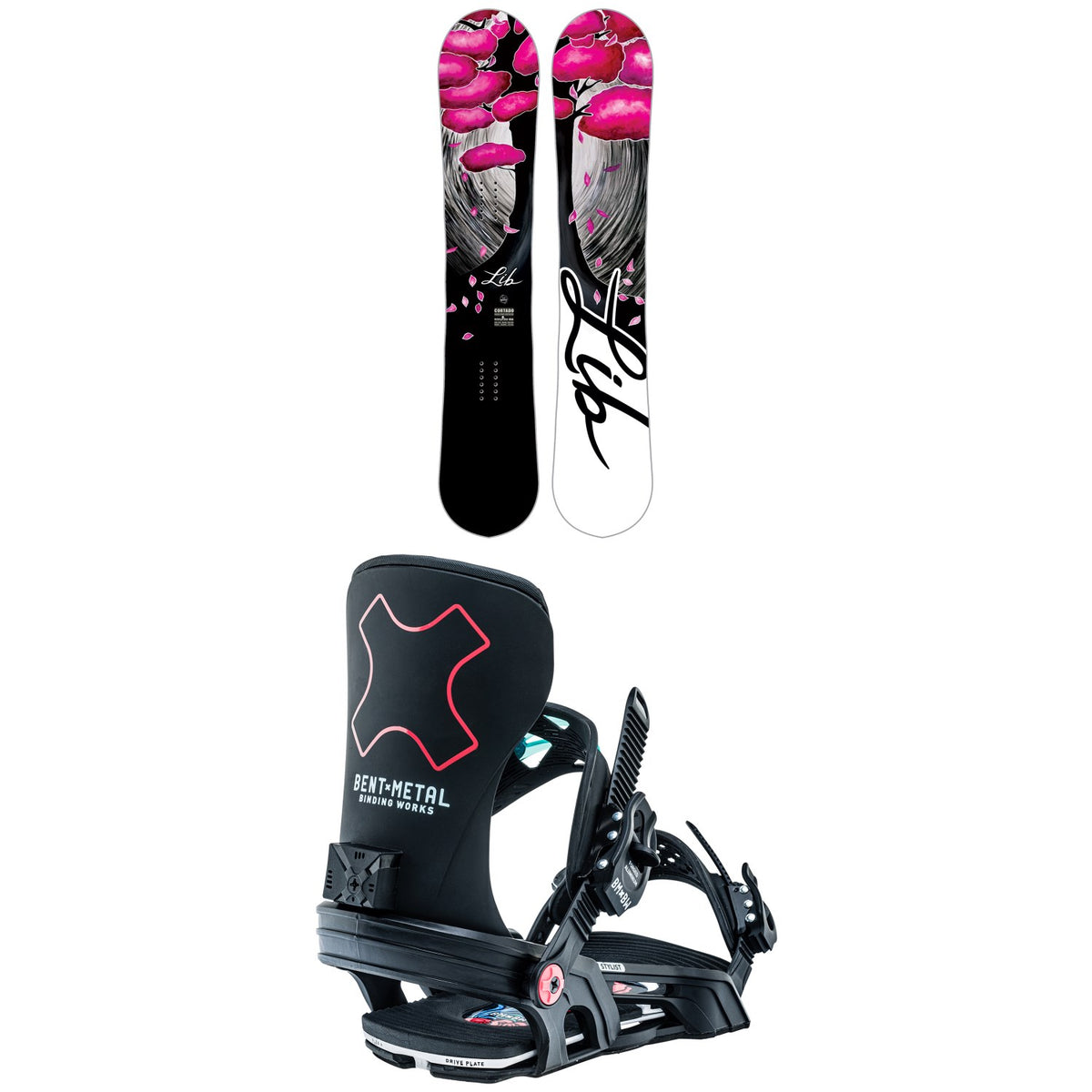 Lib Tech Cortado C2 Snowboard + Bent Metal Stylist Snowboard Bindings - Women's 2023