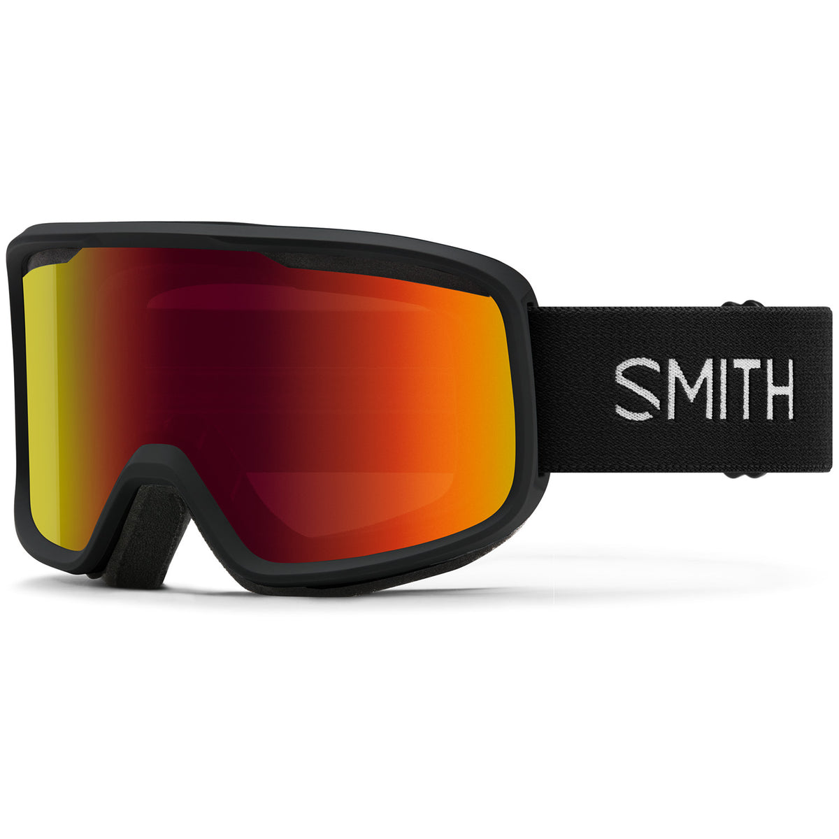 Smith Frontier Low Bridge Fit Goggles Black/Red Sol-X Mirror