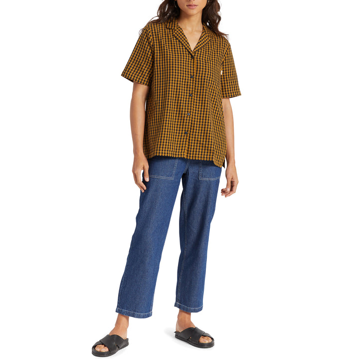 Brixton Bunker Gingham BF Woven Shirt - Women's Medal Bronze