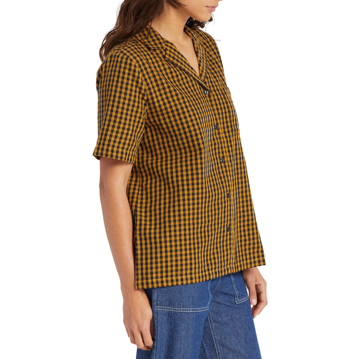 Brixton Bunker Gingham BF Woven Shirt - Women's Medal Bronze