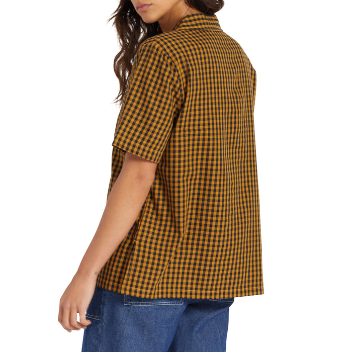 Brixton Bunker Gingham BF Woven Shirt - Women's Medal Bronze