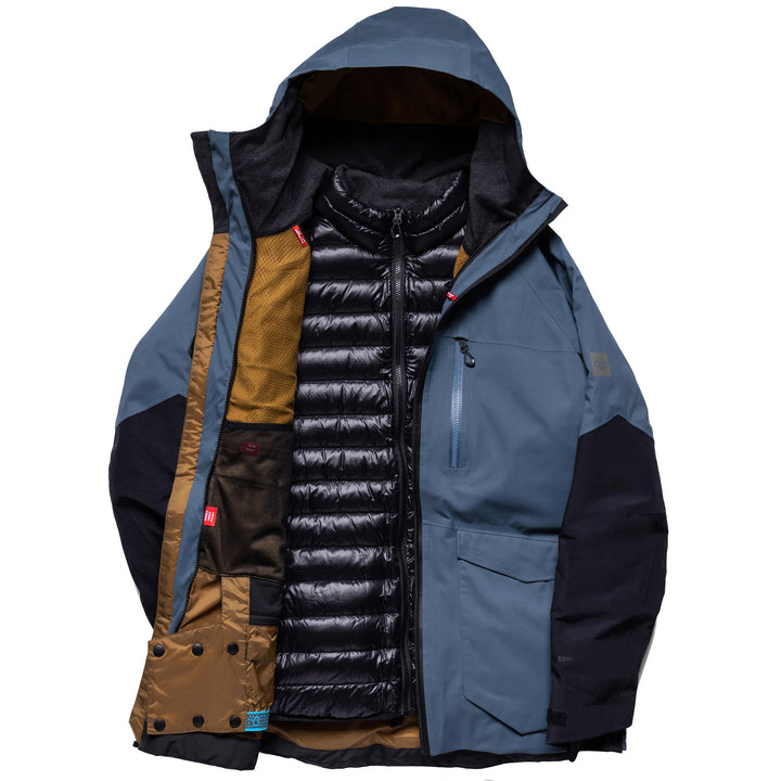 686 GORE-TEX Smarty Weapon Down Jacket - Men's Orion Blue Colorblock
