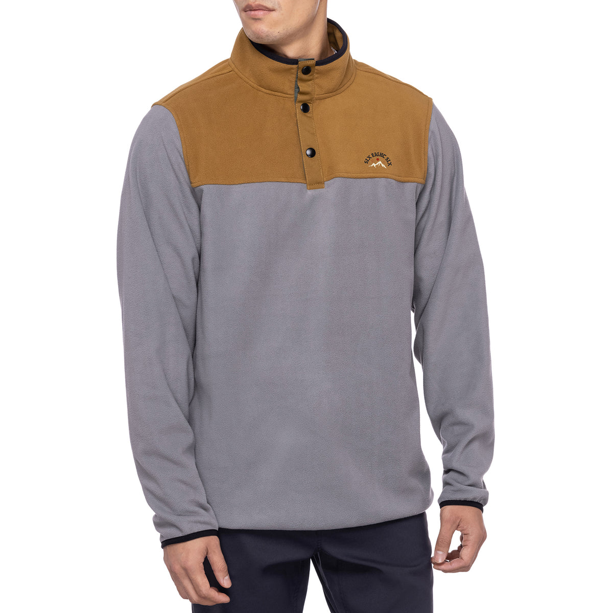 686 Tioga Fleece Pullover - Men's Rhino Grey Colorblock