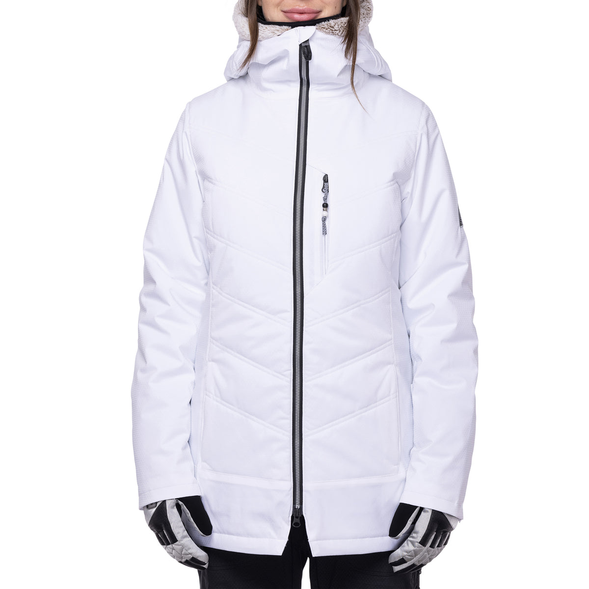 686 Cloud Insulated Jacket - Women's White Geo Jacquard