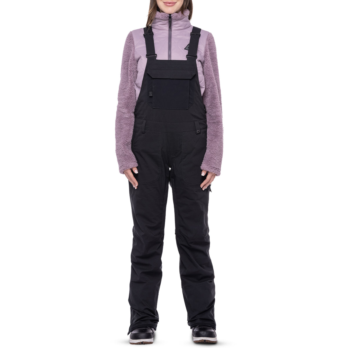 686 Black Magic Insulated Bibs - Women's Black Geo Jacquard