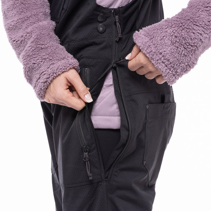 686 Black Magic Insulated Bibs - Women's Black Geo Jacquard